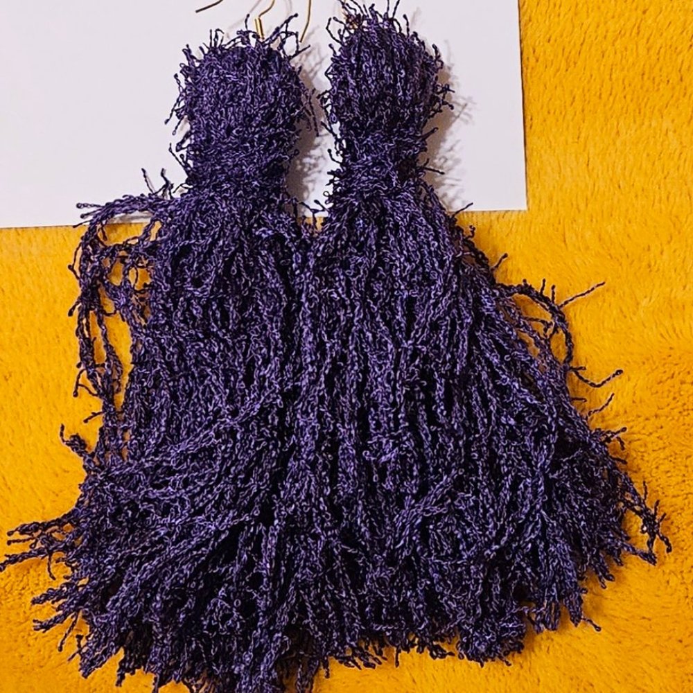 Purple Tassel Earrings